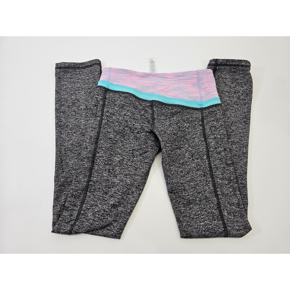 ivivva Girls Athletic Leggings Size 10 Grey Reversible Yoga Activewear Pants EUC - Picture 2 of 6